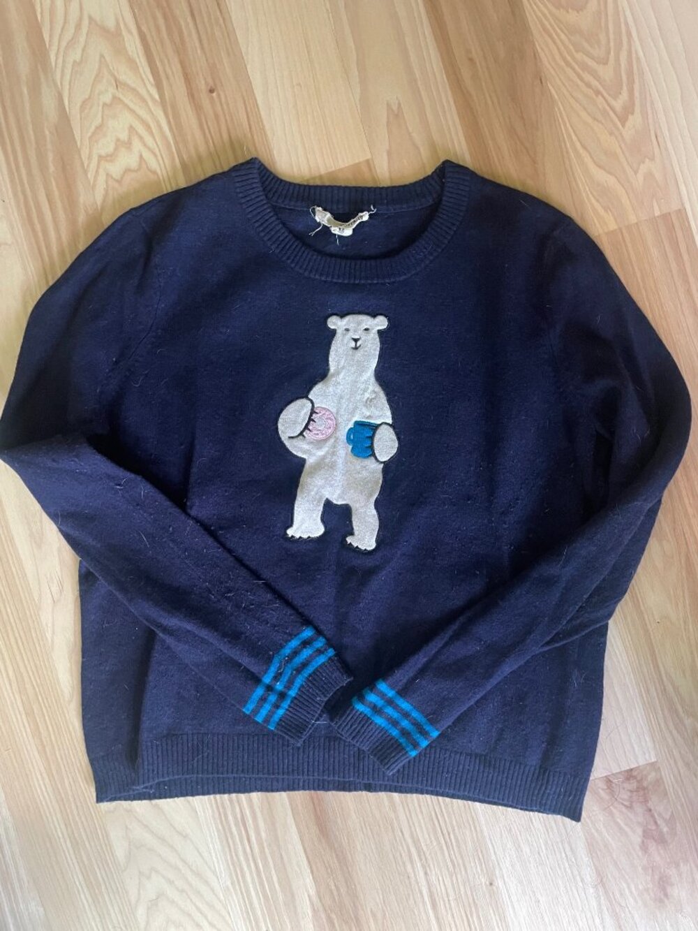 BROOKLYN INDUSTRIES Navy Polar Bear Sweater, size M